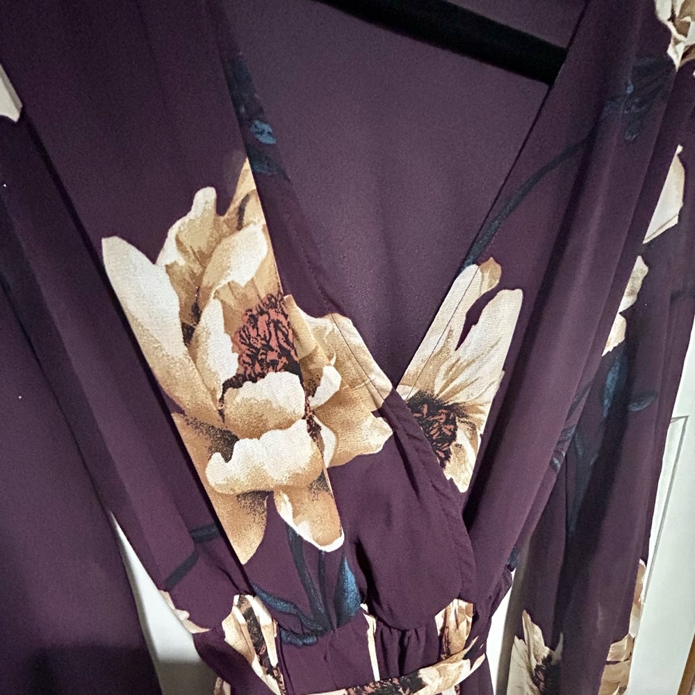 Sheer Split Hem Floral Print Maxi Dress